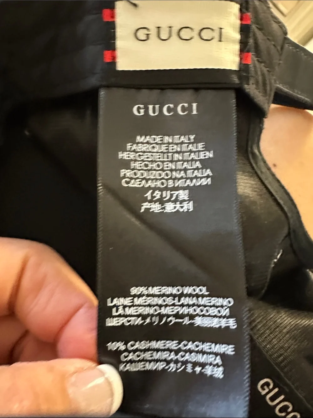 Gucci Black GG Monogram Baseball Cap with Gold Double G
